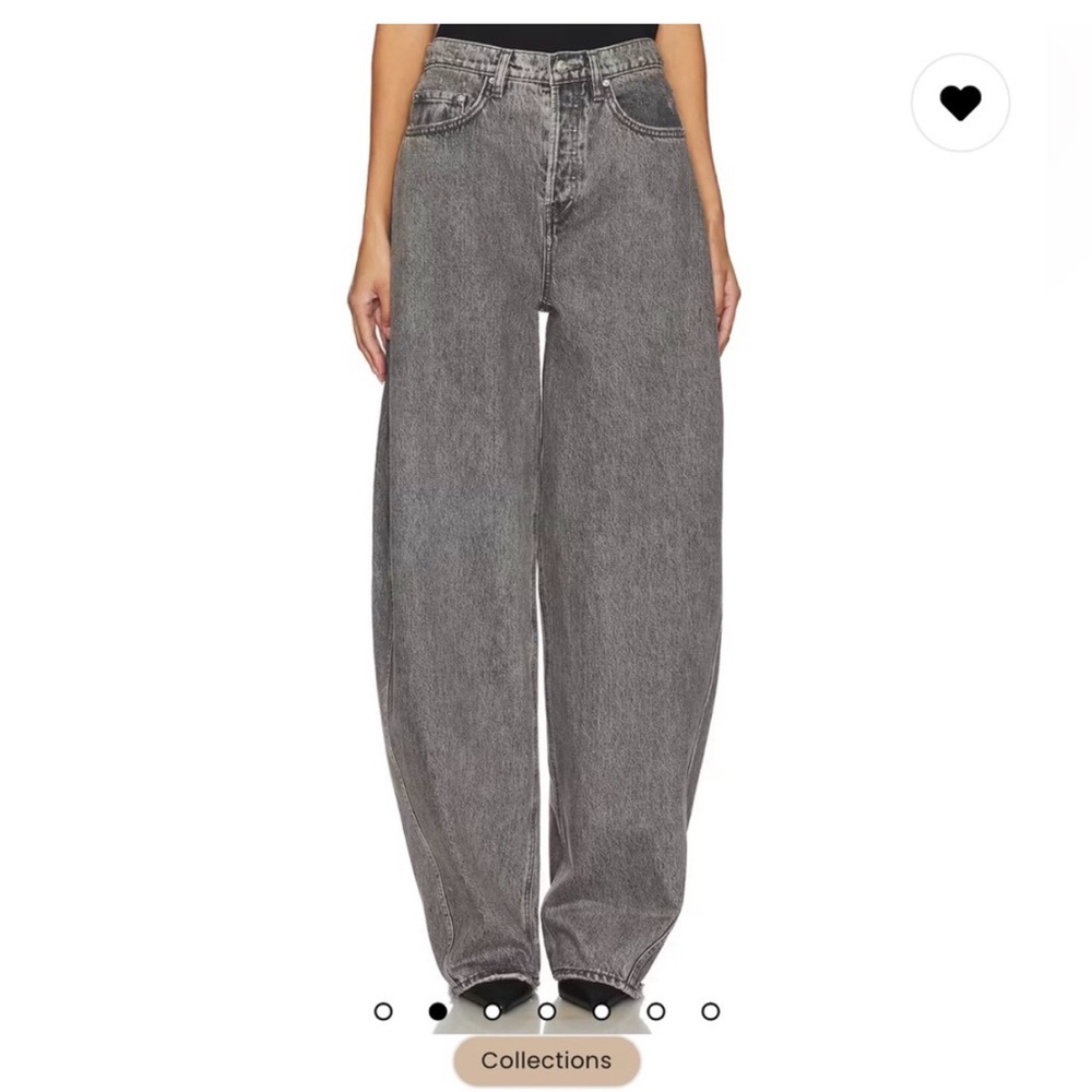 GRLFRND Women's Gray Wide-Leg Jeans
